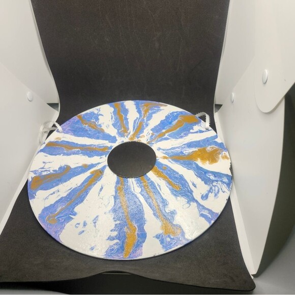 Hand Crafted Colorful Mirror Fluid Art Painting On 12" Vinyl Record - Picture 8 of 10